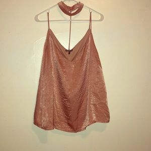 Pink crop top with attached choker